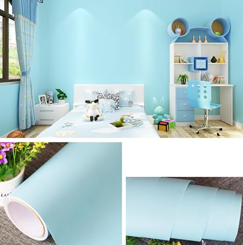 Wohnzimmer Wallpaper Wallpaper, Tapete Schlafzimmer PVC Tapete Wandaufkleber Wohnzimmer Hintergrund Wand verdickte selbstklebende Aufkleber(Blu) von TGDGFKIAS