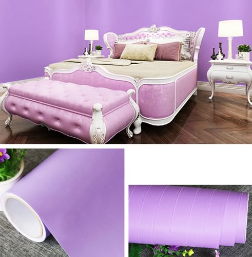 Wohnzimmer Wallpaper Wallpaper, Tapete Schlafzimmer PVC Tapete Wandaufkleber Wohnzimmer Hintergrund Wand verdickte selbstklebende Aufkleber(Purple) von TGDGFKIAS