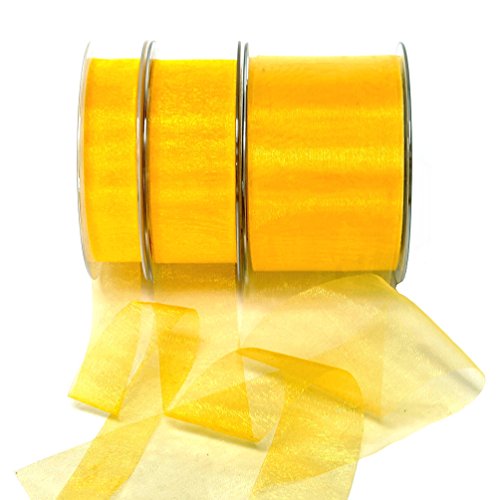 TGG Organza Band gelb 45,7 Meter=50 Yard/Tischband !!! (40mm breit) von TGG