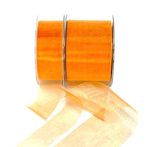 TGG Organza Band orange 45,7 Meter = 50 Yard/Tischband !!! (70mm breit) von TGG