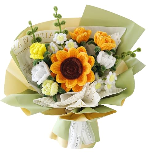 Pfeifenreiniger Blumen Set, TGKYK 100 Stück Pfeifenputzer zum Basteln mit Geschenkpapier, Bänder, 5 Farben Pfeifenputzer Blumen, Pfeifenreiniger zum Basteln Blumen für Sonnenblumen, Gänseblümchen von TGKYK