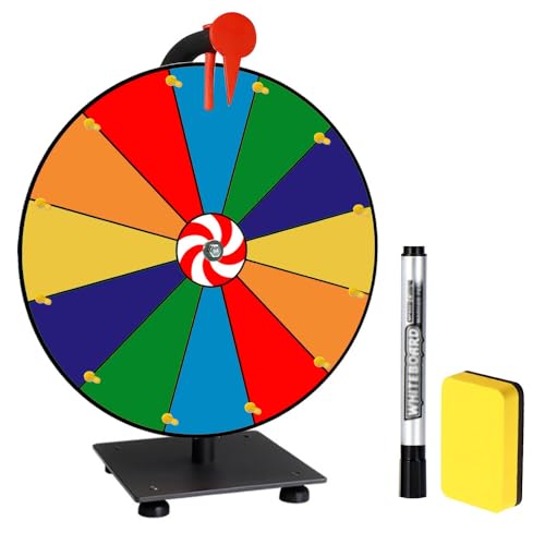 TGKYK 30,5 cm (12 Zoll) 12 Slots Spin the Wheel, Roulette-Rad mit trocken abwischbarem Marker und Radiergummi, Preisrad, Glücksrad für Party, Pub-Spiele, Verkaufsförderung von TGKYK