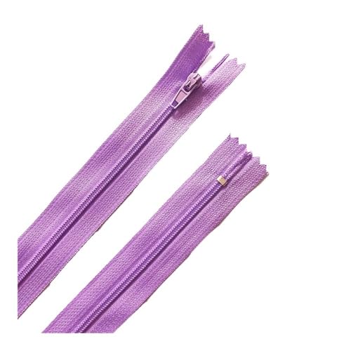 Nylon-Spiralreißverschlüsse (20 Farben) (Hellviolett, 30 cm, 30 cm, 10 Stück) von THEDAYBABY