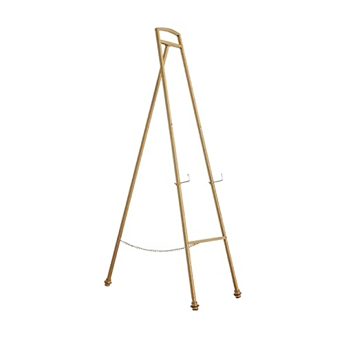 Faltbare Staffelei, tragbare Kunststaffelei, verstellbarer Ständer, Posterzeichenhalter für Hochzeit, Party und Ausstellung, stabiles Metall, 145 cm hoch (Gold, 50 x 145 cm) von THGDERI