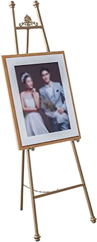 Staffelei zum Malen/Goldstaffelei für Künstler oder Erwachsene, professionelle Studio-Staffelei, verstellbare faltbare Display-Staffelei für Hochzeitsschilder, Poster, Speisekarten (Gold, 120 cm) von THGDERI