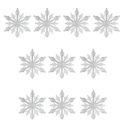 10 teile/satz Glitter Schneeflocke Weihnachten Baum Schneeflocken Hängen Weihnachten Baum Dekorationen Schneeflocken Fenster Decor Navidad von THINCAN