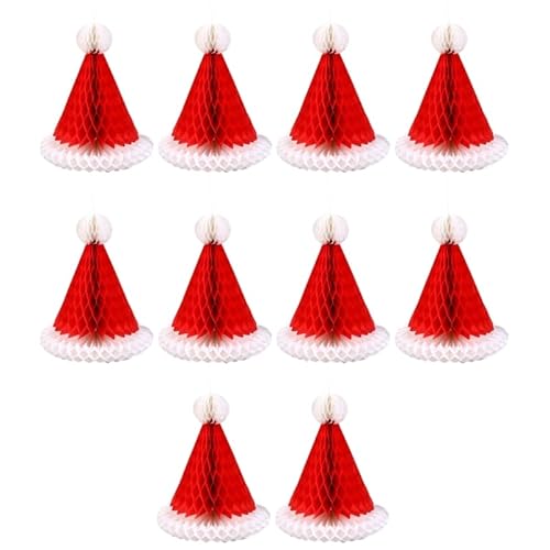 10Pcs Weihnachten Waben Santa Hut Dekorationen für Festival Home Ornamentik von THINCAN