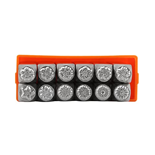 12 Stück Stempel Set 63 Mm Verschiedene Blumen Muster Mattes Metall Stempelwerkzeug Zum Eindruck Auf Metalllederholz von THINCAN