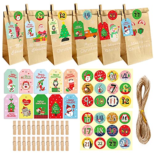 24er-Pack Geschenktüten für Kinder und Jugendliche, Papiertüten, Weihnachtssüßigkeiten, Geschenktüten, Beutel von THINCAN