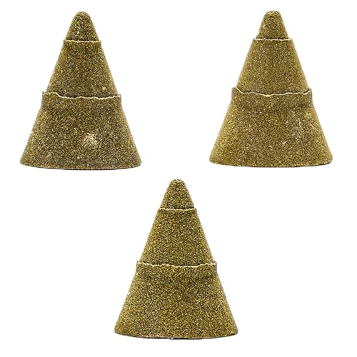 3 x Kegel-Diamant-Schleifscheiben, Gewinde-Polierkopf, Schleifscheibe, 200er-Körnung, Winkel, Schleifwerkzeuge von THINCAN