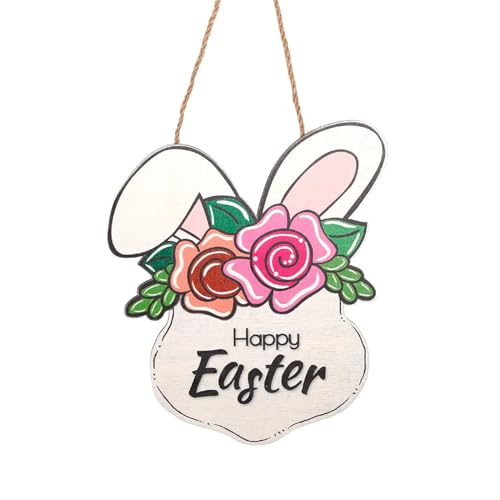 Hängeschild "Happy Easter Veranda" Willkommensschild für Tür Wand hängende Grüße Anhänger Zubehör Festival Adorment von THINCAN