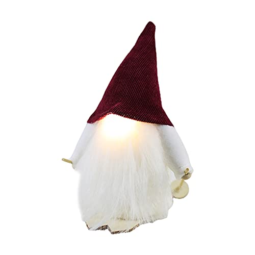 Schwedischer Tomte-Gnom mit LED-Beleuchtung, Nase beim Skifahren, Plüsch für Puppen, Weihnachtsmann, Kinder von THINCAN