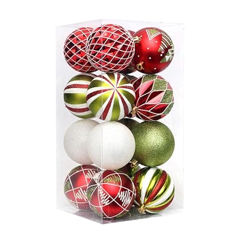 Stilvolle, 8 cm große, bunt bemalte Weihnachtskugeln als Ornament für Haus und Garten von THINCAN