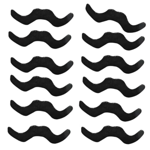 THINCAN 1-48Pcs Fake Beards Mustache Set, White Black Redness Green Blue Mustaches Self Adhesive Mustaches for Women Men Cosplay von THINCAN