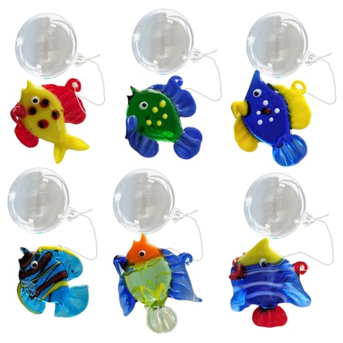 THINCAN Hängende Dekoration, Deko-Charms, Glas, für lockere Zusammenkünfte, Akzent-Set mit 6 schwimmenden Deko-Charm-Anhängern von THINCAN