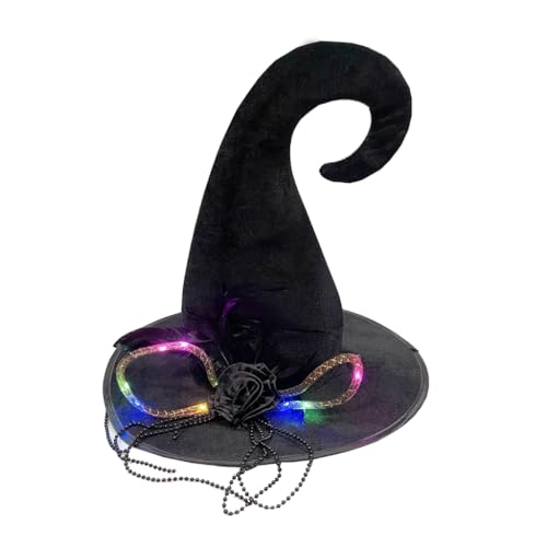 THINCAN Halloween Witch Hat Wizard Hat Wizard Cosplay Costume Light Up Pointed Hat von THINCAN