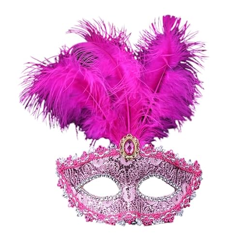 THINCAN Masquerade Feather Mask for Women Venetian Mask Party/Balls Prom/Wedding/Wall Decorations Mardi Gras Mask Costume Mask von THINCAN