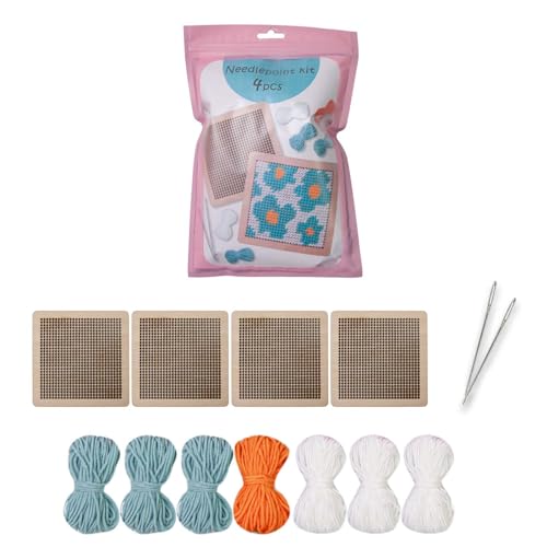 THINCAN Nadelspitzen Starter Sets Blumen Untersetzer Häkel Sets Nadelspitzen Sets Mit Häkelnadel Strick Sets Für Erwachsene von THINCAN