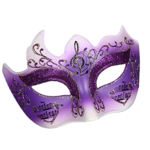 THINCAN Women Luxurious Glittering Musical Note Venetian Half Face Mask for Costume Parties and Halloween Masquerade Eyemask von THINCAN