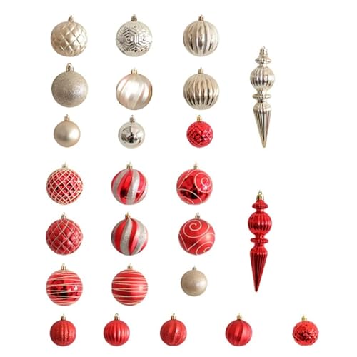 Weihnachtskugel-Ornament, 1 Schachtel, hängende Kugeln, Christbaumschmuck zum Aufhängen für Weihnachten, Feiertage, Hochzeiten, Heimdekoration von THINCAN