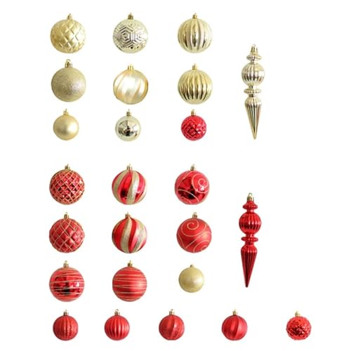 Weihnachtskugel-Ornament, 1 Schachtel, hängende Kugeln, Christbaumschmuck zum Aufhängen für Weihnachten, Feiertage, Hochzeiten, Heimdekoration von THINCAN