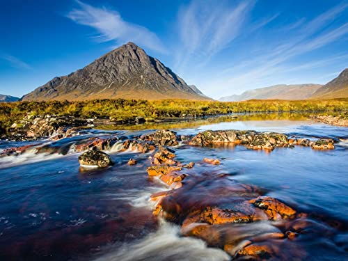 THISIT Malen nach Zahlen DIY ÖlGemälde für Kinder Erwachsene Berg,Schottland,Himmel-16 x 20 Zoll mit Rahmen von THISIT