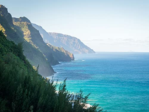 DIY Leinwand Ölgemälde Kit,Malen nach Zahlen,Hawaii,Berge,Ozean-16 x 20 Zoll mit Rahmen von THISIT