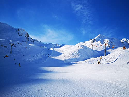 THISIT Malen Nach Zahlen Erwachsene inklusive Pinsel,Berge,Ski,Piste,Piste-40 * 50cm Ohne Rahmen von THISIT