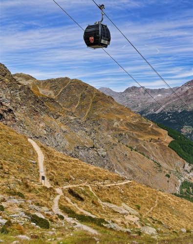 THISIT Malen nach Zahlen Kits, DIY Handgemalt Ölgemälde Kits,Berge, Seilbahn, Auto, Hütte-16 x 20 Zoll Rahmenlos von THISIT