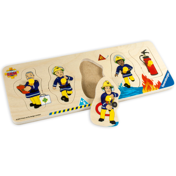 Holzpuzzle "Feuerwehrmann Sam", 24cm x 9cm von THOFRA Handels GmbH&Co.KG