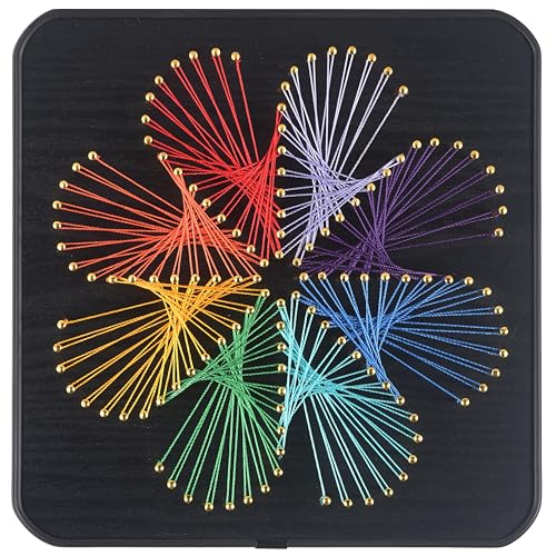 THOUDONER DIY 3D String Art Bastelset für Erwachsene Anfänger Einzigartiges Geschenk (20 x 20 cm) (Schwarz) von THOUDONER