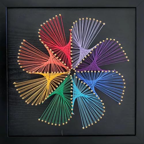 THOUDONER DIY 3D-String-Kunst-Bastelset für Erwachsene und Anfänger, einzigartiges Geschenk, Weiß (30 x 30 cm) (schwarz) von THOUDONER