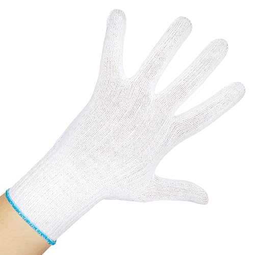 ThumbUP - Supersoft Handschuhe aus 100 % Baumwollgarn, Typ Amerika, strapazierfähig, beidhändig, nahtlos, elastisches Handgelenk, waschbar und wiederverwendbar, Weiß, Größe L von THUMBUP PREMIUM SEAMLESS GLOVES