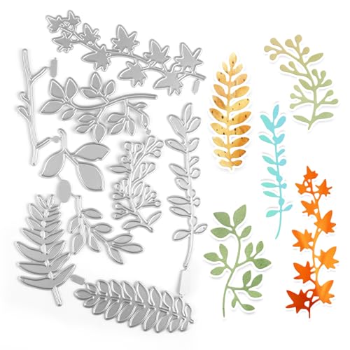 TIANCONGYUN 9 Arten von Metall Stanzformen, Prägefolder Mit Leaf 3D Rahmen, Stanzschablonen Neuheiten 2024, Stampin up Für DIY Weihnachtsgeschenke, Geburtstag Kartenherstellung, Scrapbooking von TIANCONGYUN