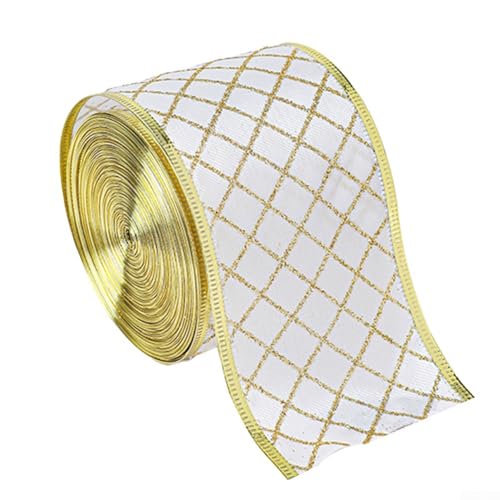 Einzigartiges glitzerndes Drahtband, wunderschön gestaltetes, durchscheinendes Organza mit aufwendigem Goldmuster, ideal für alle Anlässe (Gürtelgitter) von TIANHENGMart