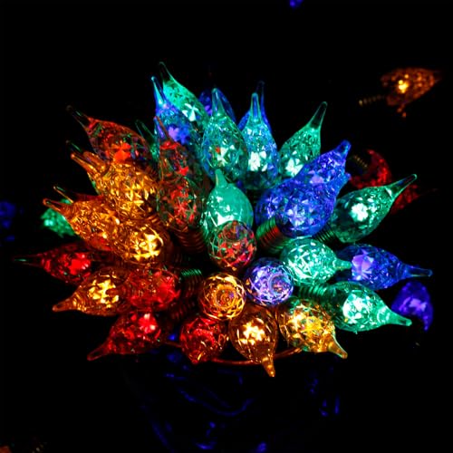 TIANSHENG C6 Weihnachts-Lichterkette, 50 LEDs, 50 LEDs, 8 Beleuchtungsmodi mit Timer-Funktion, wasserdichte Batteriebox für den Innen- und Außenbereich, Hochzeit, Party, Weihnachtsdekoration, von TIANSHENG