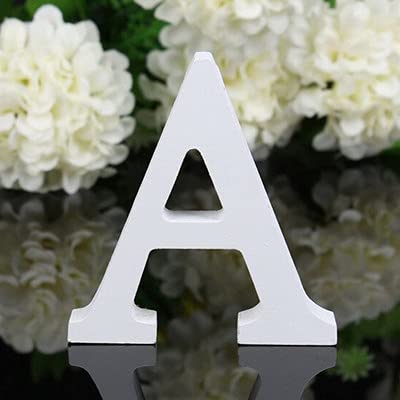 TIANSHU Dekorative Holzbuchstaben, 26 Buchstaben Holz Alphabet Wandbuchstaben für Kinder Baby Name Mädchen Schlafzimmer Hochzeit Brithday Party Home Decor, DIY Holz Liebesbriefe (Buchstabe:A) von TIANSHU