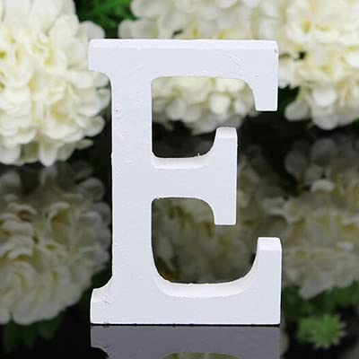 TIANSHU Dekorative Holzbuchstaben, 26 Buchstaben Holz Alphabet Wandbuchstaben für Kinder Baby Name Mädchen Schlafzimmer Hochzeit Brithday Party Home Decor, DIY Holz Liebesbriefe (Buchstabe:E) von TIANSHU