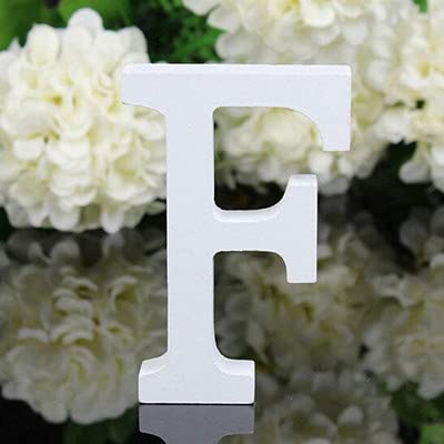 TIANSHU Dekorative Holzbuchstaben, 26 Buchstaben Holz Alphabet Wandbuchstaben für Kinder Baby Name Mädchen Schlafzimmer Hochzeit Brithday Party Home Decor, DIY Holz Liebesbriefe (Buchstabe:F) von TIANSHU