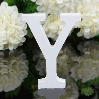 TIANSHU Dekorative Holzbuchstaben, 26 Buchstaben Holz Alphabet Wandbuchstaben für Kinder Baby Name Mädchen Schlafzimmer Hochzeit Brithday Party Home Decor, DIY Holz Liebesbriefe (Buchstabe:Y) von TIANSHU