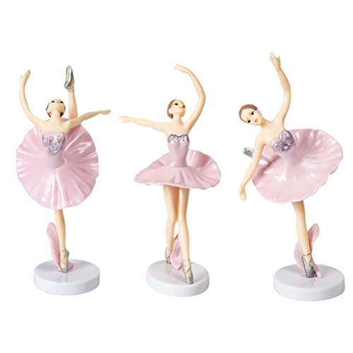 3 Stück Miniatur Ballerina Mädchen Figur Ballett Mädchen Kuchen Topper Party Kuchen Dekoration Supplies Tanzsammlung Spielset Puppe Spielzeug Tanzbewegungen Kuchen Dekoration für Zuhause Hochzeit von TIANTIAN