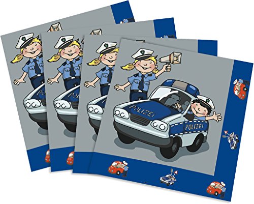 20 Servietten * Polizei * für Mottoparty und Kindergeburtstag von TIB // Kinder Geburtstag Party Fete Set Jungen Napkins Papierservietten Polizist Police Polizeiauto von TIB Heyne