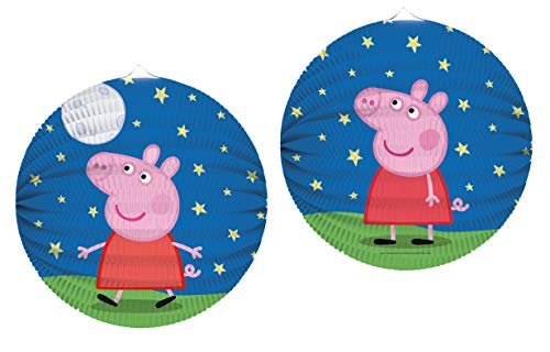 TIB Heyne 13187 - Rundlaterne, Peppa Pig, Ø25cm, schwer entflammbar, Schwein, St. Martin, Laternenumzug von TIB