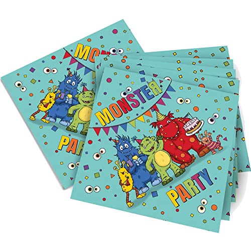 20 Servietten * LUSTIGE MONSTER * für Kindergeburtstag und Mottoparty | Kinder Geburtstag Party Napkins Papierservietten von TIB Heyne