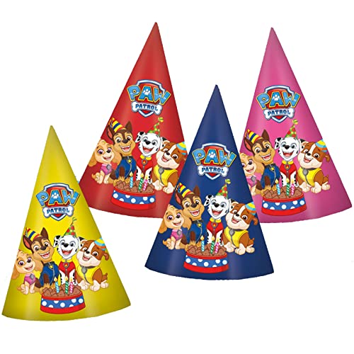 TIB Heyne 6 Partyhüte * PAW PATROL * für Kindergeburtstag und Mottoparty | mit Gummizug | Deko Kinder Geburtstag Party Hut Hüte Cones Verkleidung, 15cm von TIB Heyne