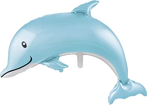 TIB Heyne XL Folienballon * DELFIN * als Deko für Kindergeburtstag und Meerestiere-Party | 115cm | für Luft und Helium | Dephine Kinder Geburtstag Ballon Dekoration Folienballons von TIB Heyne