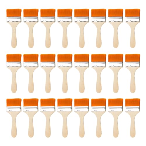 TICKLELY 24-teiliges Pinsel-Set– Lasurpinsel und Malerpinsel-Set – Ideal für Lacke, Holzlasur, Flächenstreicher – Pinselset für Kunstunterricht, Malen von TICKLELY