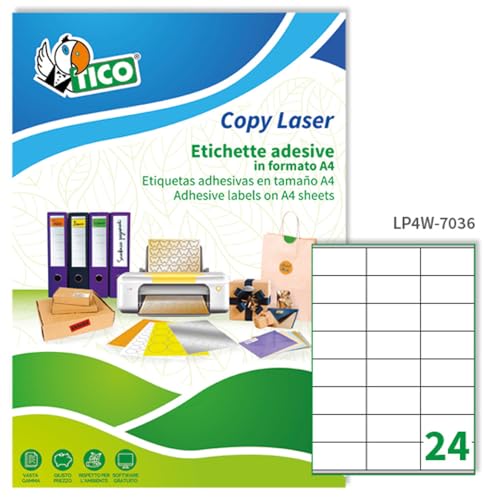 TICO 947865 Kasten 100 Blatt Etikette, weiß von TICO