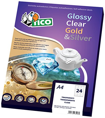 TICO 947883 Kasten 100 Blatt Etikette, transparent von TICO