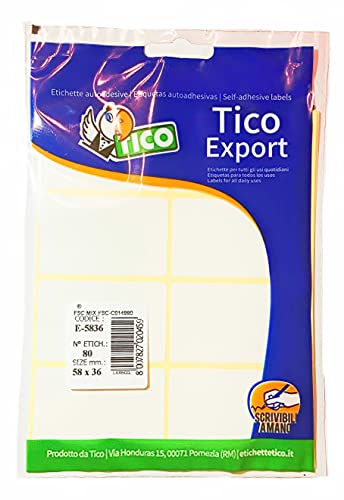 TICO 947908 10 Blatt Klebeetikette, weiß von TICO